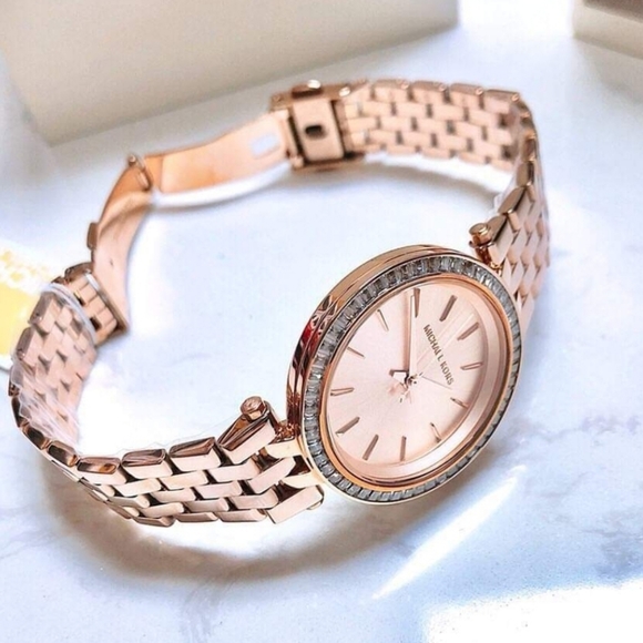 ***NEW*** Sent Michael Kors  Darci Rose Gold Tone Watch 33MM - Picture 9 of 11